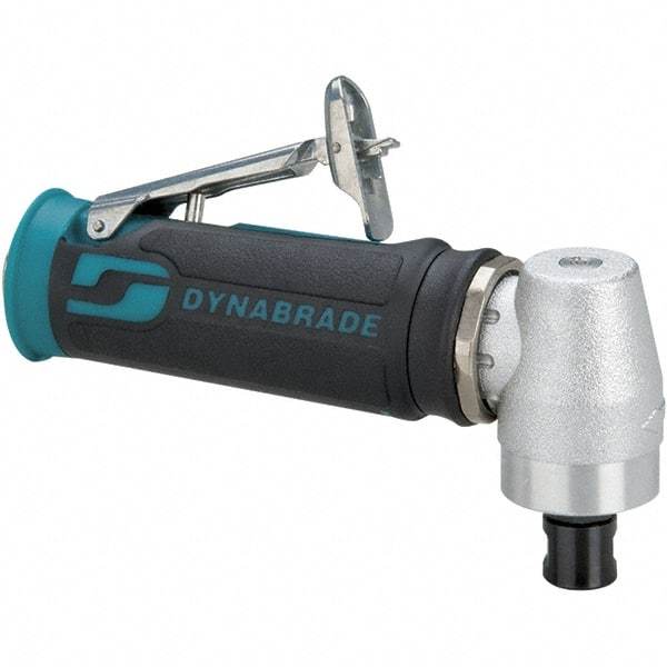 Dynabrade - 1/4" Collet, Angle Handle, Air Angle Die Grinder - 20,000 RPM, Front Exhaust, 23 CFM, 0.4 hp, 90 psi, 1/4 NPT Inlet - All Tool & Supply