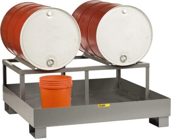 Little Giant - 66 Gal Sump, 2 Drum, Steel Drum Rack - 51" Long x 51" Wide x 22" High - All Tool & Supply