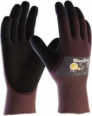 ATG - Size S Nitrile Coated Polyethylene Blend General Protection Work Gloves - For General Purpose, Palm & Fingers Coated, Slip-On Cuff, Full Fingered, Purple, Paired - All Tool & Supply