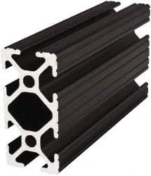 80/20 Inc. - 145 Inches Long x 1 Inch Wide x 2 Inches High, T Slotted Aluminum Extrusion - 0.7914 Square Inches, Black Anodized Finish - All Tool & Supply