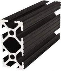 80/20 Inc. - 145 Inches Long x 1 Inch Wide x 2 Inches High, T Slotted Aluminum Extrusion - 0.7914 Square Inches, Black Anodized Finish - All Tool & Supply