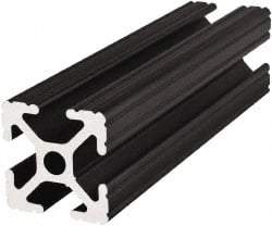 80/20 Inc. - 145 Inches Long x 1 Inch Wide x 1 Inch High, T Slotted Aluminum Extrusion - 0.4379 Square Inches, Black Anodized Finish - All Tool & Supply