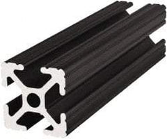 80/20 Inc. - 72 Inches Long x 1 Inch Wide x 1 Inch High, T Slotted Aluminum Extrusion - 0.4379 Square Inches, Black Anodized Finish - All Tool & Supply