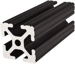 80/20 Inc. - 145 Inches Long x 1-1/2 Inches Wide x 1-1/2 Inches High, T Slotted Aluminum Extrusion - 1.154 Square Inches, Black Anodized Finish - All Tool & Supply