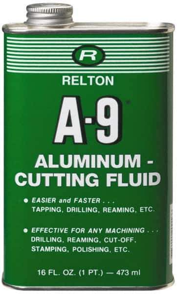 Relton - A-9, 1 Pt Bottle Cutting Fluid - Semisynthetic, For Broaching, Drilling, Milling, Reaming, Sawing, Tapping, Threading - All Tool & Supply