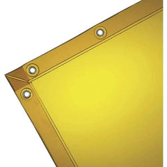 Wilson Industries - 6' High x 6' Wide x 14mm Thick Vinyl Welding Curtain - Gold, Grommet - All Tool & Supply