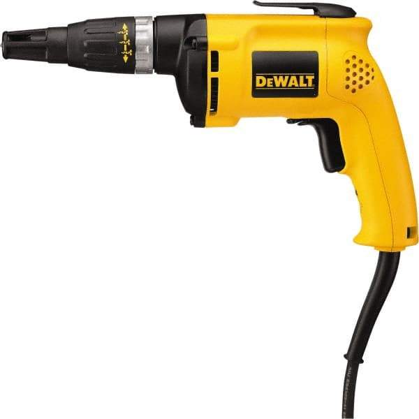 DeWALT - Pistol Grip Handle, 5,300 RPM, 60 In/Lb Torque, Electric Screwdriver - 1/4" Bit Holder, 120 Volts, 6 Amps - All Tool & Supply