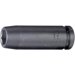 Impact Sockets; Drive Size: 1/2 in; Socket Size (mm): 13; Drive Style: Square; Overall Length (Decimal Inch): 3.3500; Material: Alloy Steel; Finish: Gunmetal; Insulated: No; Non-sparking: No; Deep: Yes; Number Of Points: 6