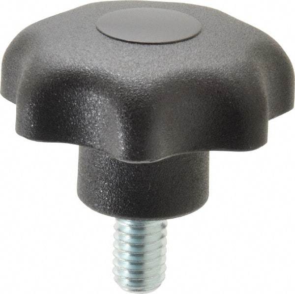 Gibraltar - 32mm Head Diam, 7 Point Lobed Knob - M6x1 Stem, Thermoplastic - All Tool & Supply