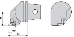 Kennametal - Insert Style NG 3L, 40mm Head Length, Left Hand Cut, Internal Modular Threading Cutting Unit Head - System Size KM32, 22mm Center to Cutting Edge, Series Top Notch - All Tool & Supply