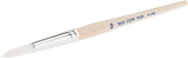 PRO-SOURCE - #10 Taklon Artist's Paint Brush - 1/4" Wide, 15/16" Bristle Length, 5-1/2" Wood Handle - All Tool & Supply