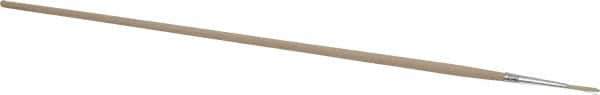 PRO-SOURCE - #0 Pig/Boar Artist's Paint Brush - 3/32" Wide, 1/2" Bristle Length, 9-1/2" Wood Handle - All Tool & Supply