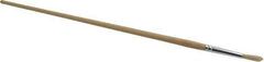 PRO-SOURCE - #3 Pig/Boar Artist's Paint Brush - 3/16" Wide, 7/8" Bristle Length, 9-1/2" Wood Handle - All Tool & Supply