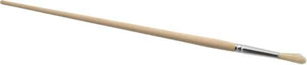 PRO-SOURCE - #4 Pig/Boar Artist's Paint Brush - 7/32" Wide, 1" Bristle Length, 9-1/2" Wood Handle - All Tool & Supply