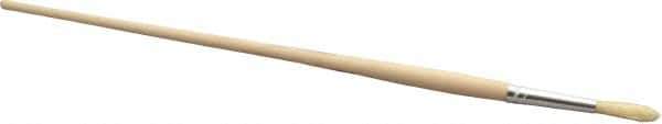 PRO-SOURCE - #5 Pig/Boar Artist's Paint Brush - 9/32" Wide, 1-1/16" Bristle Length, 9-1/2" Wood Handle - All Tool & Supply