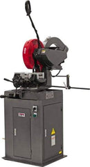 Jet - 2 Cutting Speeds, 14" Blade Diam, Cold Saw - 1,750 & 3,500 RPM Blade Speed, Floor Machine, 3 Phase, Compatible with Non-Ferrous Material - All Tool & Supply