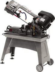 Jet - 5 x 8" Manual Horizontal Bandsaw - 1 Phase, 1/2 hp, 115 Volts, 45° Angle of Vise Rotation, Step Pulley Drive - All Tool & Supply