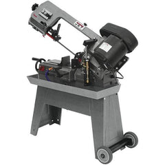 Jet - 7-1/2 x 5" Max Capacity, Manual Geared Head Horizontal Bandsaw - 85, 125 & 200 SFPM Blade Speed, 115/230 Volts, 45°, 0.5 hp, 1 Phase - All Tool & Supply