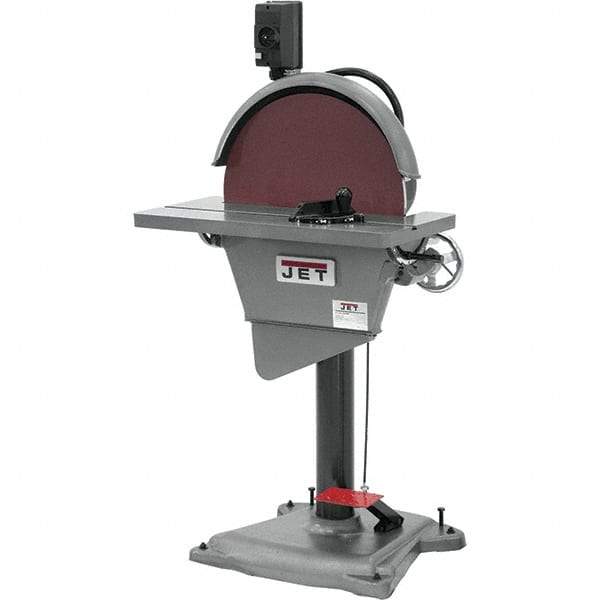 Jet - 20 Inch Diameter, 1,725 RPM, 3 Phase Disc Sanding Machine - 3 HP, 230 Volts, 27-1/2 Inch Long x 10-1/2 Inch Wide, 30 Inch Overall Length x 53 Inch Overall Height - All Tool & Supply