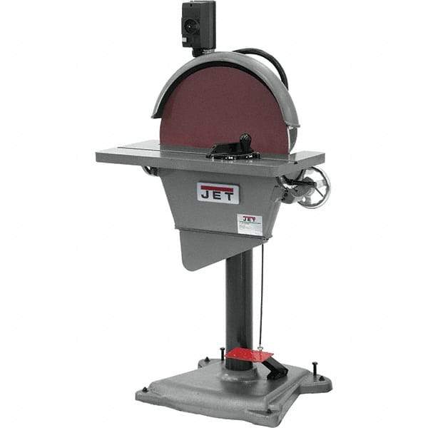 Jet - 20 Inch Diameter, 1,725 RPM, 3 Phase Disc Sanding Machine - 27-1/2 Inch Long x 10-1/2 Inch Wide, 30 Inch Overall Length x 53 Inch Overall Height - All Tool & Supply