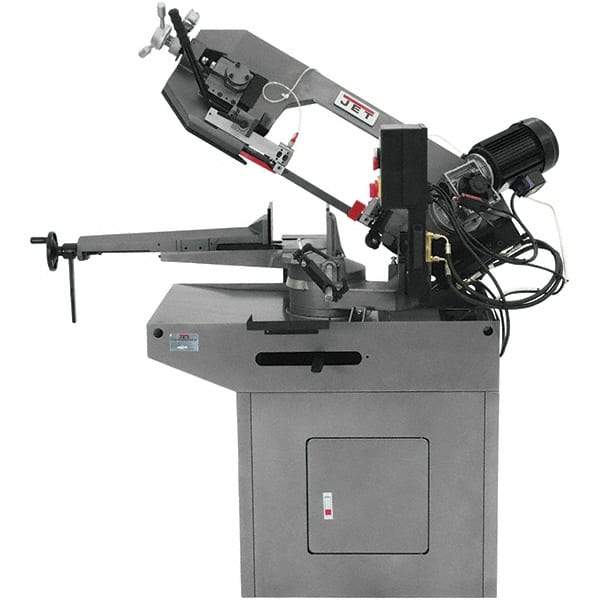 Jet - 8-3/4 x 7" Max Capacity, Manual Geared Head Horizontal Bandsaw - 157 to 314 SFPM Blade Speed, 230 Volts, 45 & 60°, 1.5 hp, 3 Phase - All Tool & Supply