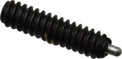 Vlier - 6-32, 17/32" Thread Length, 1/16" Plunger Projection, Steel Threaded Spring Plunger - 0.044 - 0.045" Max Plunger Diam, 17/32" Plunger Length, 0.5 Lb Init End Force, 1.5 Lb Final End Force - All Tool & Supply