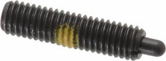 Vlier - 10-32, 3/4" Thread Length, 1/8" Plunger Projection, Steel Threaded Spring Plunger - 0.091 - 0.092" Max Plunger Diam, 3/4" Plunger Length, 2.9 Lb Init End Force, 11.1 Lb Final End Force - All Tool & Supply