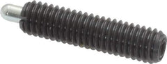 Vlier - 10-32, 3/4" Thread Length, 1/8" Plunger Projection, Steel Threaded Spring Plunger - 0.091 - 0.092" Max Plunger Diam, 3/4" Plunger Length, 1.3 Lb Init End Force, 2.7 Lb Final End Force - All Tool & Supply