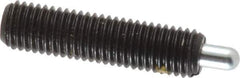 Vlier - 1/4-28, 1" Thread Length, 3/16" Plunger Projection, Steel Threaded Spring Plunger - 0.117 - 0.118" Max Plunger Diam, 1" Plunger Length, 1 Lb Init End Force, 4 Lb Final End Force - All Tool & Supply