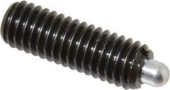 Vlier - 3/8-16, 1-1/8" Thread Length, 3/16" Plunger Projection, Steel Threaded Spring Plunger - 0.186 - 3/16" Max Plunger Diam, 1-1/8" Plunger Length, 2.8 Lb Init End Force, 7.2 Lb Final End Force - All Tool & Supply