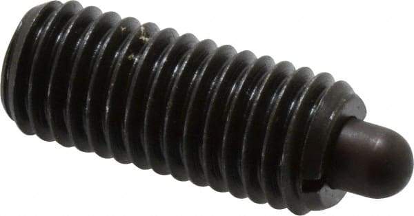 Vlier - 5/8-11, 1-1/2" Thread Length, 5/16" Plunger Projection, Steel Threaded Spring Plunger - 0.308 - 0.31" Max Plunger Diam, 1-1/2" Plunger Length, 10.5 Lb Init End Force, 25.5 Lb Final End Force - All Tool & Supply