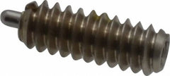 Vlier - 6-32, 3/8" Thread Length, 1/16" Plunger Projection, Stainless Steel Threaded Spring Plunger - 0.044 - 0.045" Max Plunger Diam, 3/8" Plunger Length, 1 Lb Init End Force, 1.6 Lb Final End Force - All Tool & Supply