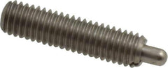 Vlier - 10-32, 3/4" Thread Length, 1/8" Plunger Projection, Stainless Steel Threaded Spring Plunger - 0.091 - 0.092" Max Plunger Diam, 3/4" Plunger Length, 2.9 Lb Init End Force, 11.1 Lb Final End Force - All Tool & Supply