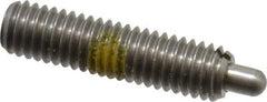 Vlier - 10-32, 3/4" Thread Length, 1/8" Plunger Projection, Stainless Steel Threaded Spring Plunger - 0.091 - 0.092" Max Plunger Diam, 3/4" Plunger Length, 2.9 Lb Init End Force, 11.1 Lb Final End Force - All Tool & Supply