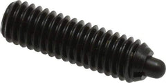 Vlier - M6 x 1.0, 0.787" Thread Length, 0.098" Plunger Projection, Steel Threaded Spring Plunger - 0.106" Max Plunger Diam, 0.787" Plunger Length, 4.05 Lb Init End Force, 11.24 Lb Final End Force - All Tool & Supply