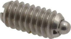 Vlier - 1/4-20, 17/32" Thread Length, 0.078" Plunger Projection, Stainless Steel Threaded Spring Plunger - 0.119" Max Plunger Diam, 0.531" Plunger Length, 3 Lb Init End Force, 10.5 Lb Final End Force - All Tool & Supply