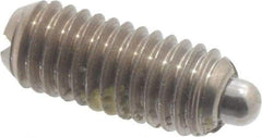 Vlier - 10-32, 0.468" Thread Length, 0.065" Plunger Projection, Stainless Steel Threaded Spring Plunger - 0.093" Max Plunger Diam, 0.468" Plunger Length, 0.75 Lb Init End Force, 2.5 Lb Final End Force - All Tool & Supply