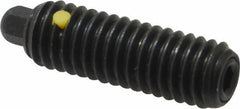 Vlier - 3/8-16, 1-1/8" Thread Length, 3/16" Plunger Projection, Steel Threaded Spring Plunger - 3/16 (Hex)" Max Plunger Diam, 1-1/8" Plunger Length, 2.8 Lb Init End Force, 7.2 Lb Final End Force, 3/16" Hex - All Tool & Supply