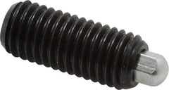 Vlier - 5/8-11, 1-1/2" Thread Length, 5/16" Plunger Projection, Steel Threaded Spring Plunger - 5/16 (Hex)" Max Plunger Diam, 1-1/2" Plunger Length, 3.5 Lb Init End Force, 10.5 Lb Final End Force, 5/16" Hex - All Tool & Supply