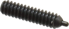 Vlier - 6-32, 17/32" Thread Length, 1/16" Plunger Projection, Steel Threaded Spring Plunger - 0.044 - 0.045" Max Plunger Diam, 17/32" Plunger Length, 1 Lb Init End Force, 1.6 Lb Final End Force, 0.063" Hex - All Tool & Supply