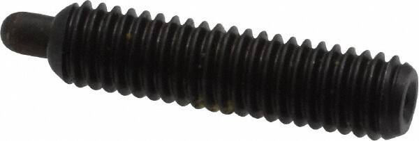 Vlier - 10-32, 3/4" Thread Length, 1/8" Plunger Projection, Steel Threaded Spring Plunger - 0.091 - 0.092" Max Plunger Diam, 3/4" Plunger Length, 2.9 Lb Init End Force, 11.1 Lb Final End Force, 0.063" Hex - All Tool & Supply