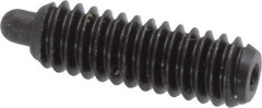 Vlier - 1/4-20, 3/4" Thread Length, 1/8" Plunger Projection, Steel Threaded Spring Plunger - 0.117 - 0.118" Max Plunger Diam, 3/4" Plunger Length, 2 Lb Init End Force, 9 Lb Final End Force, 0.079" Hex - All Tool & Supply