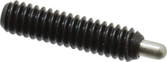 Vlier - 1/4-20, 1" Thread Length, 3/16" Plunger Projection, Steel Threaded Spring Plunger - 0.117 - 0.118" Max Plunger Diam, 1" Plunger Length, 1 Lb Init End Force, 4 Lb Final End Force, 0.079" Hex - All Tool & Supply