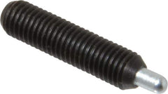 Vlier - 1/4-28, 1" Thread Length, 3/16" Plunger Projection, Steel Threaded Spring Plunger - 0.117 - 0.118" Max Plunger Diam, 1" Plunger Length, 1 Lb Init End Force, 4 Lb Final End Force, 0.079" Hex - All Tool & Supply