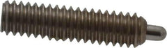 Vlier - 8-32, 5/8" Thread Length, 3/32" Plunger Projection, Stainless Steel Threaded Spring Plunger - 0.069 - 0.07" Max Plunger Diam, 5/8" Plunger Length, 0.7 Lb Init End Force, 2.3 Lb Final End Force, 0.063" Hex - All Tool & Supply