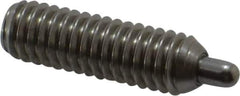 Vlier - 5/16-18, 1" Thread Length, 3/16" Plunger Projection, Stainless Steel Threaded Spring Plunger - 0.133 - 0.135" Max Plunger Diam, 1" Plunger Length, 1.5 Lb Init End Force, 4.5 Lb Final End Force, 0.093" Hex - All Tool & Supply