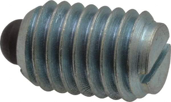 Vlier - 1/2-13, 3/4" Thread Length, 0.151" Plunger Projection, Steel Threaded Spring Plunger - 1/4" Max Plunger Diam, 0.75" Plunger Length, 5 Lb Init End Force, 28 Lb Final End Force - All Tool & Supply