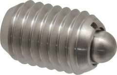 Vlier - 1/2-13, 3/4" Thread Length, 0.151" Plunger Projection, Stainless Steel Threaded Spring Plunger - 1/4" Max Plunger Diam, 0.75" Plunger Length, 5 Lb Init End Force, 28 Lb Final End Force - All Tool & Supply