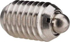 Vlier - 1/2-13, 3/4" Thread Length, 0.151" Plunger Projection, Stainless Steel Threaded Spring Plunger - 1/4" Max Plunger Diam, 0.75" Plunger Length, 1.75 Lb Init End Force, 5.5 Lb Final End Force - All Tool & Supply