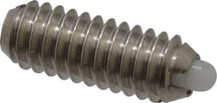 Vlier - 8-32, 7/16" Thread Length, 0.052" Plunger Projection, Stainless Steel Threaded Spring Plunger - 0.07" Max Plunger Diam, 0.437" Plunger Length, 0.5 Lb Init End Force, 1.5 Lb Final End Force - All Tool & Supply